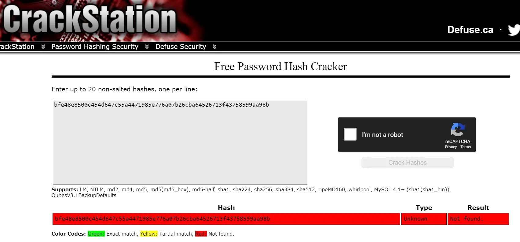Not in their database